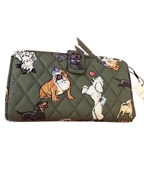 Vera Bradley NWT adorable Cotton Dog Park Medium Essentials Tab Wallet